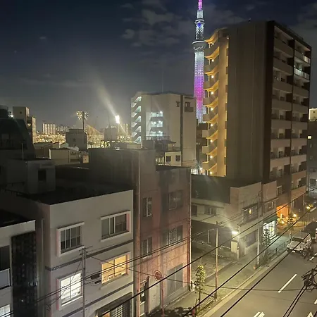 Calum Asakusa Imado Tokyoカルム浅草今戸ダブルルーム新築民泊東京浅草隅田川今戸神社近くスカイツリー見えるコンビニコインランドリー近くある浅草駅まで徒歩圏内アクセス便利成田空港羽田空港銀座渋谷東京駅直通 Exterior photo